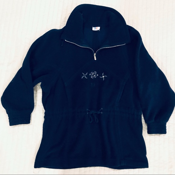 Vintage 1980’s V de V Paris navy ‘Polartec’ embroidered sweater. Size L. EUC - Picture 7 of 12